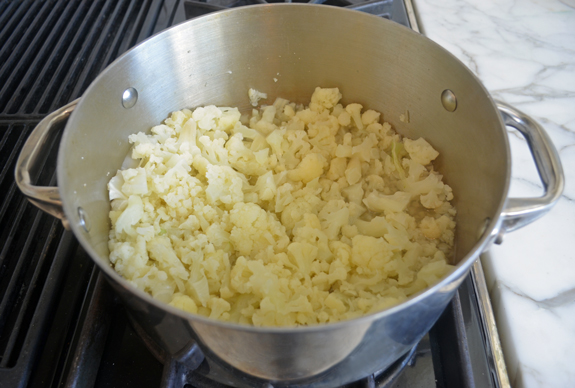 steamed cauliflower