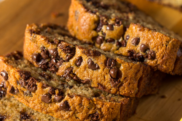 Homemade Chocolate Chip Banana Bread Ready to Eat
